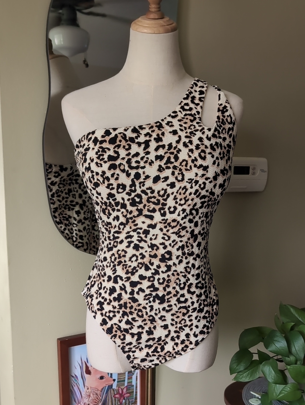 Ibiza Women's Size XL Animal Print One Shoulder One Piece Swimsuit